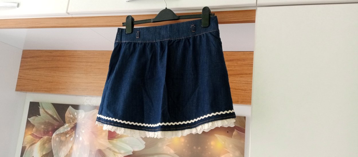 Vitrin Marka Lacivert Mini Kot Etek - Görsel 3