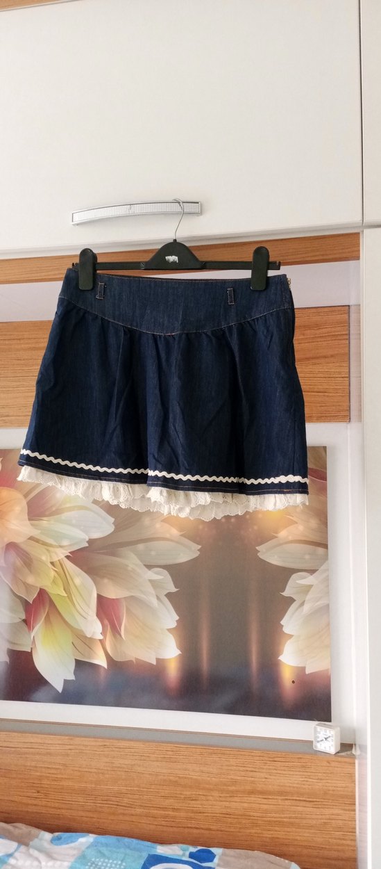 Vitrin Marka Lacivert Mini Kot Etek - Görsel 2