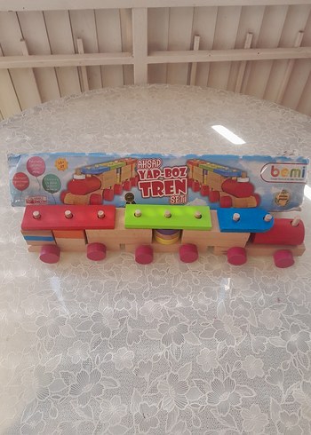  Beden Renkli Ahşap Eğitici yap boz Tren Oyuncağı