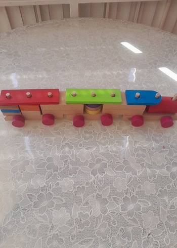 Diğer Renkli Ahşap Eğitici yap boz Tren Oyuncağı