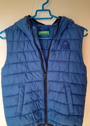 8 Yaş Beden Benetton Erkek Çocuk Parlak Mavi Fermuarlı Yelek