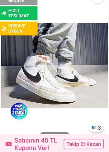 Nike Beyaz Yüksek Spor Ayakkabı - Görsel 10