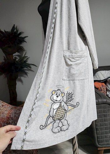 Gri Uzun sabahlik - Görsel 2