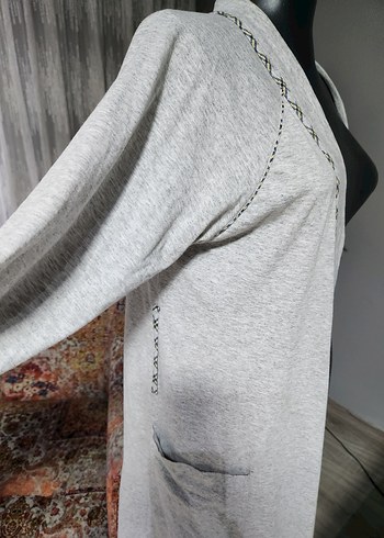 Gri Uzun sabahlik - Görsel 4