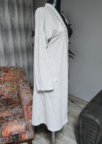 Gri Uzun sabahlik - Görsel 5