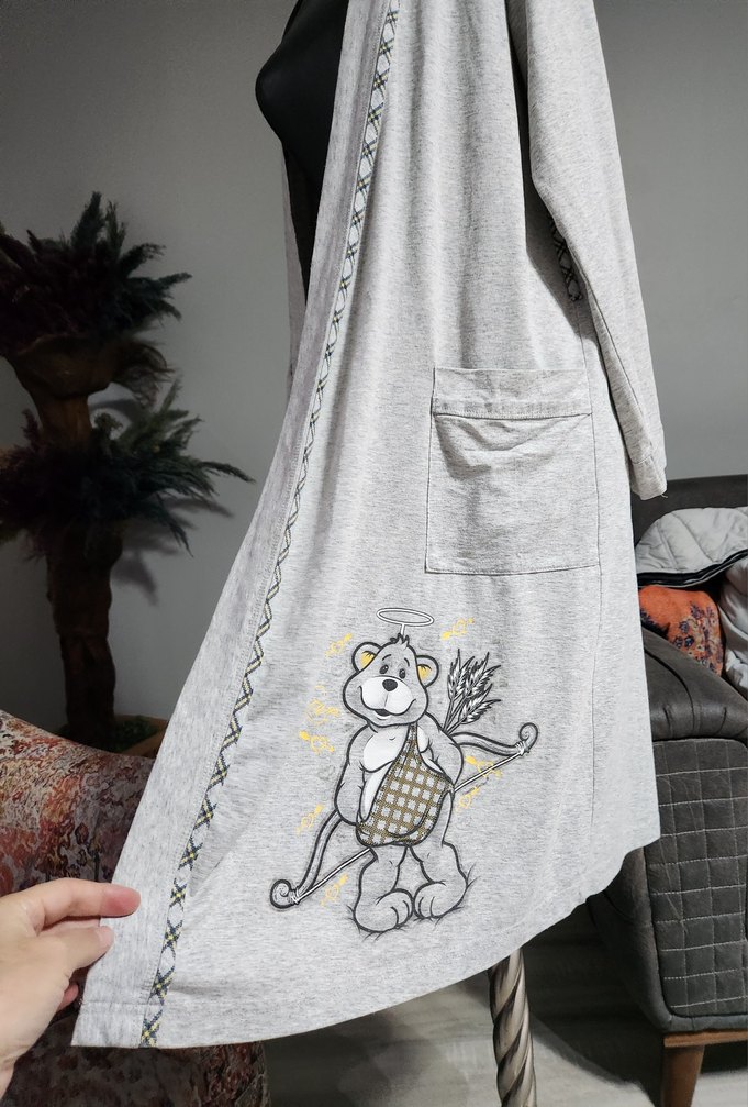 Gri Uzun sabahlik - Görsel 2