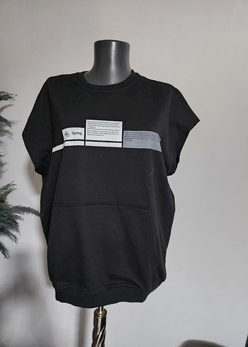 Oliver Peoples Siyah Baskılı Kısa Kollu Oversize Sweatshirt