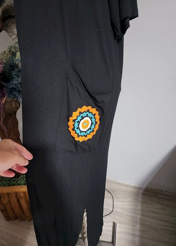 Diğer Boncuk İşlemeli Siyah Bohem Elbise sifir etiketlidir