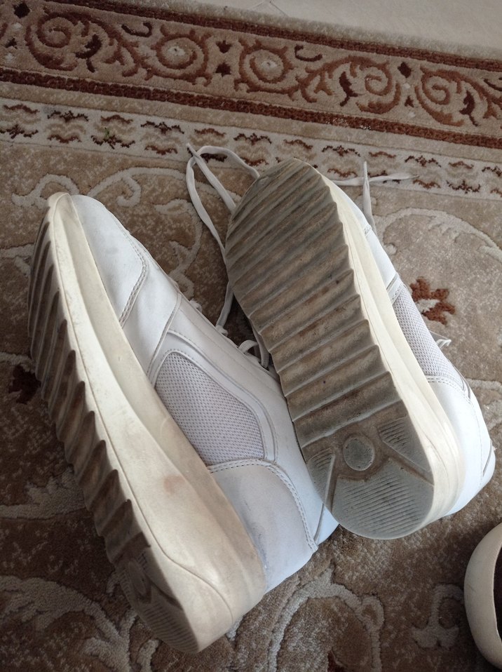 Beyaz Bağcıklı Kadın Spor Ayakkabı - Görsel 3