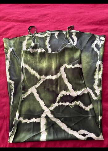 saten askılı elbise - Görsel 3