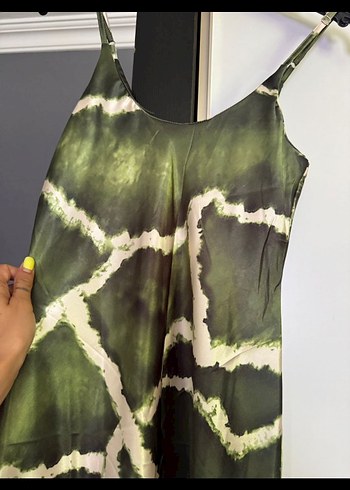 saten askılı elbise - Görsel 2