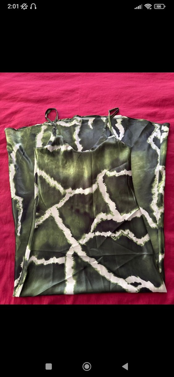 saten askılı elbise - Görsel 3