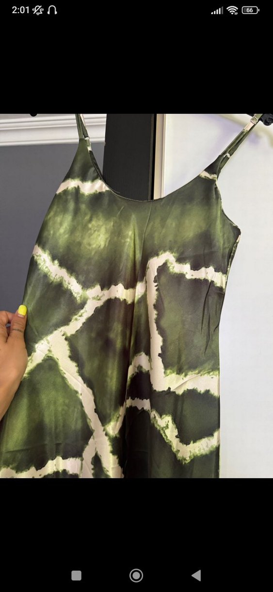 saten askılı elbise - Görsel 2