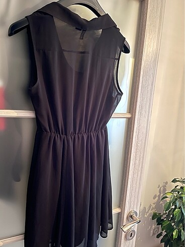 H&M Şifon siyah mini elbise