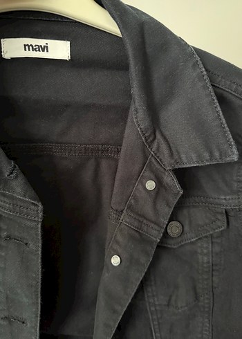 l Beden Kadın Siyah Mavi Denim Ceket