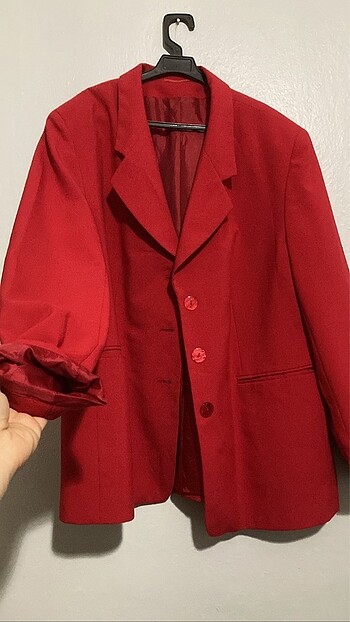 Oversize kırmızı blazer ceket