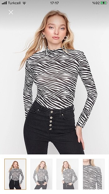 Zebra desenli çıtçıtlı body