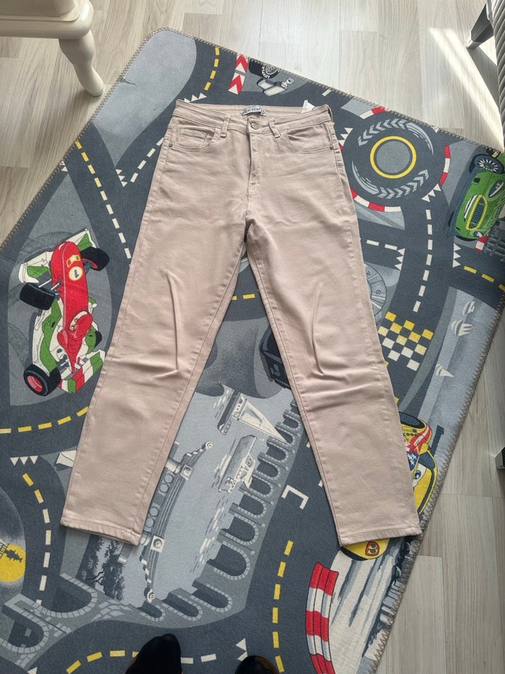 Bej Kadın Kumaş Pantolon Regular Fit - Görsel 2