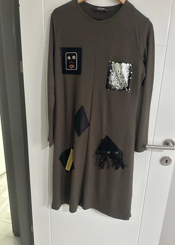 Haki uzun tunik - Görsel 2