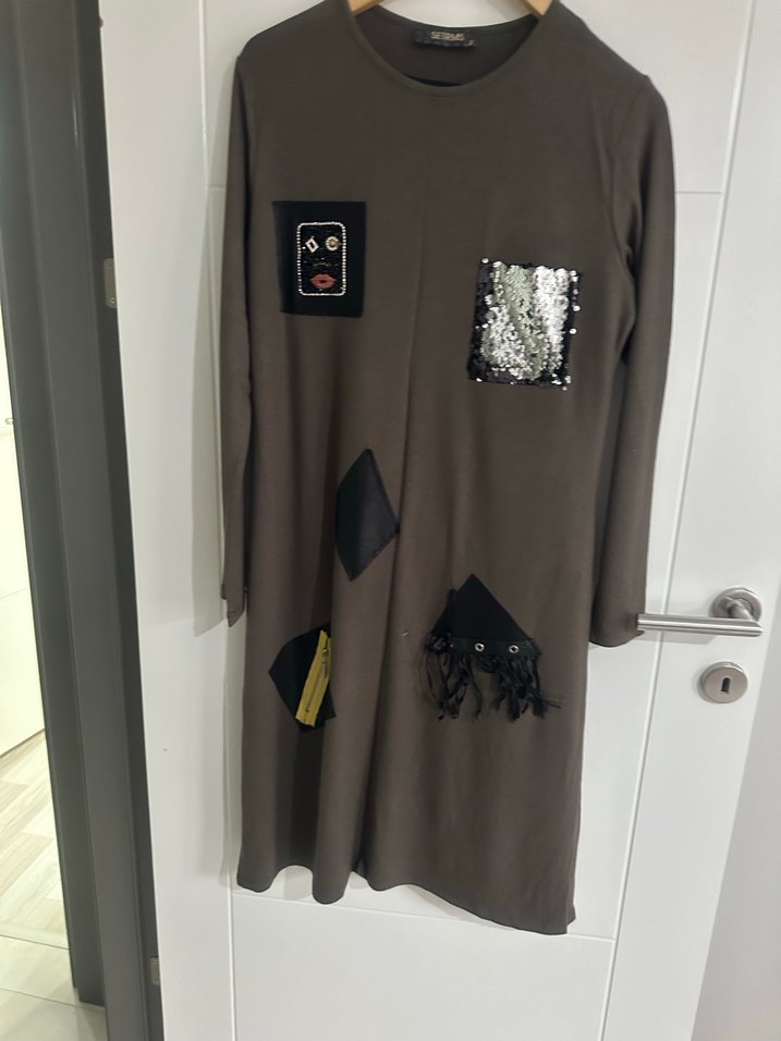 Haki uzun tunik - Görsel 2