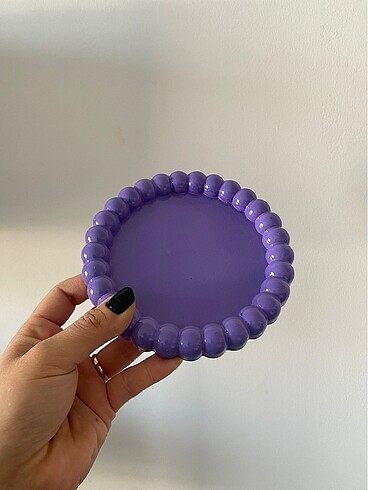 Tasarımcı Mor Bubble Dekoratif Tabak