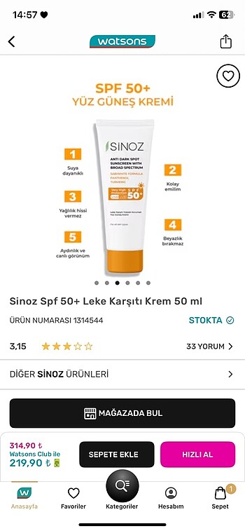 Diğer Sinoz güneş kremi