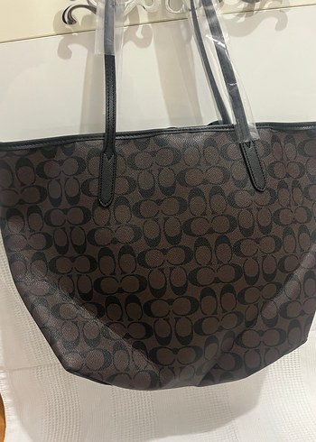 Kahverengi Deri Coach Kadın Çanta - Görsel 3