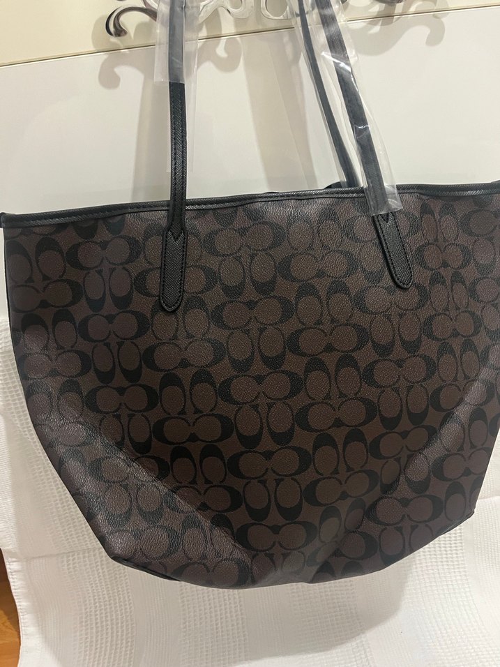 Kahverengi Deri Coach Kadın Çanta - Görsel 3