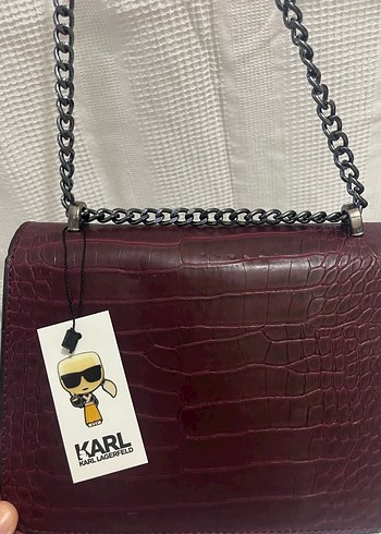 Bordo Yılan Desenli Deri Kadın Çanta - Görsel 4