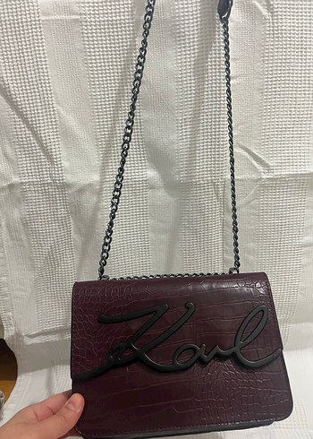 Bordo Yılan Desenli Deri Kadın Çanta - Görsel 3