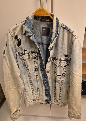 Zara Metal Detayli Denim Ceket
