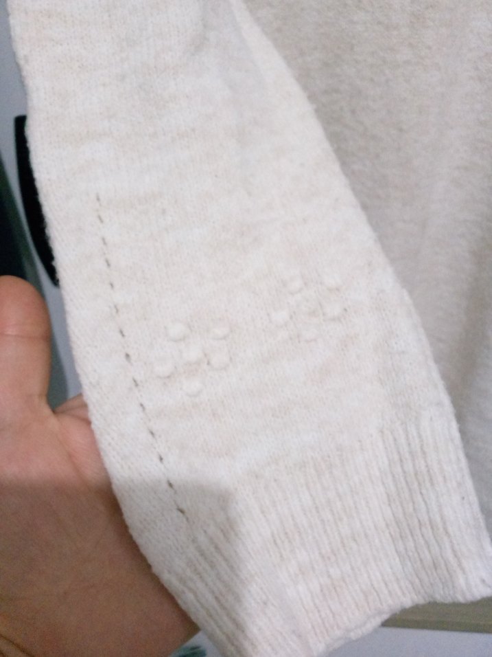 ekru renk Fırfırlı Salaş Kazak - Görsel 4