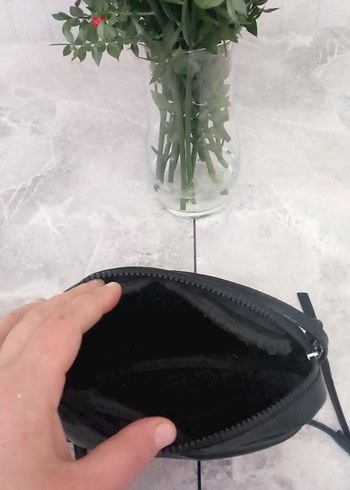 Siyah Minimalist Deri Kadın Çanta - Görsel 3