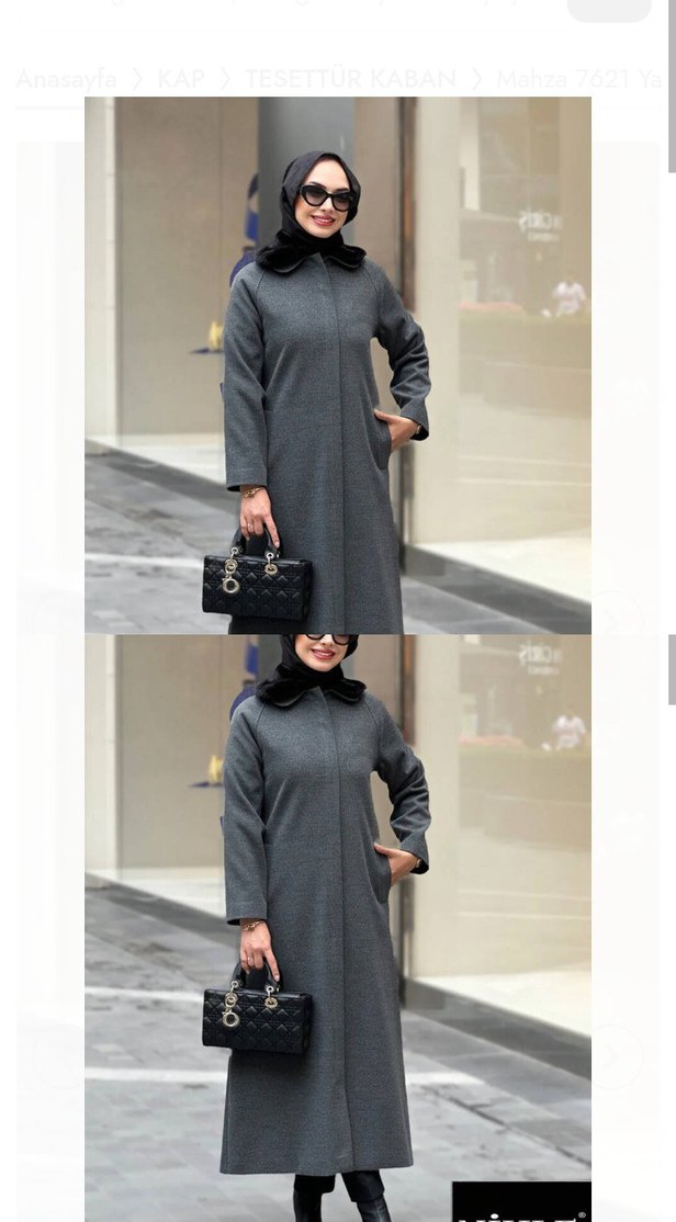 Nihle markasına ait, yakası kürk detaylı kaşe kaban - Görsel 3