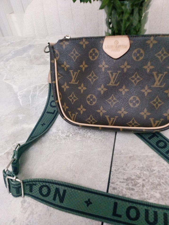 Kahverengi Deri Desenli Kadın Bel Çantası - Görsel 2