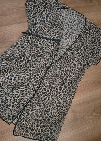 Zara Gri Leopar Desenli kadın bluz