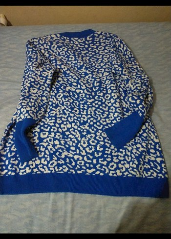 Kadın Mavi Desenli Triko Kazak - Görsel 6