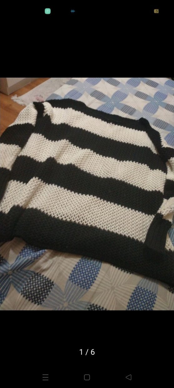 siyah i ve Beyaz Örgü Desensiz Battaniye - Görsel 3