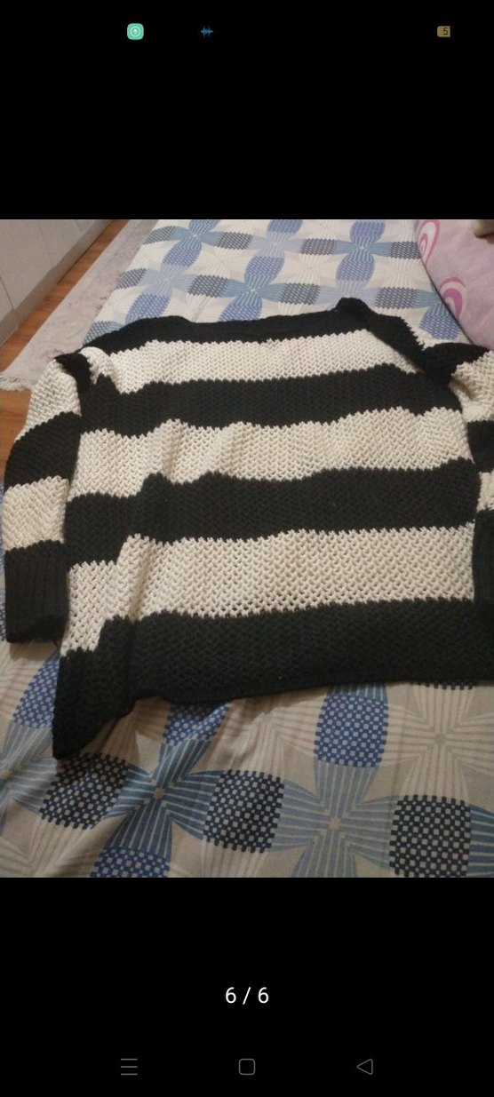 siyah i ve Beyaz Örgü Desensiz Battaniye - Görsel 5