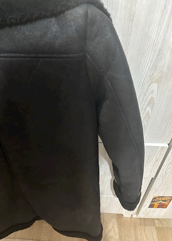 Defacto Siyah Kısa Kürklü Deri Kadın Ceket