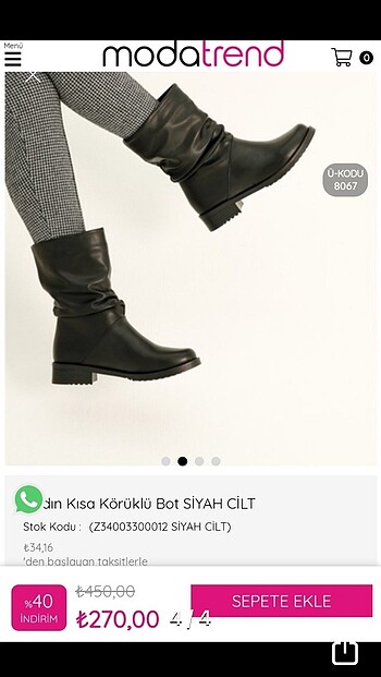 Kadın kısa körüklü bot