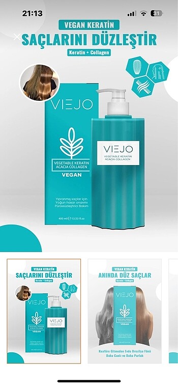 Viejo vegan keratin-collagen-saç düzleştirici