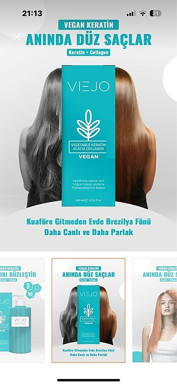 Diğer Viejo vegan keratin-collagen-saç düzleştirici