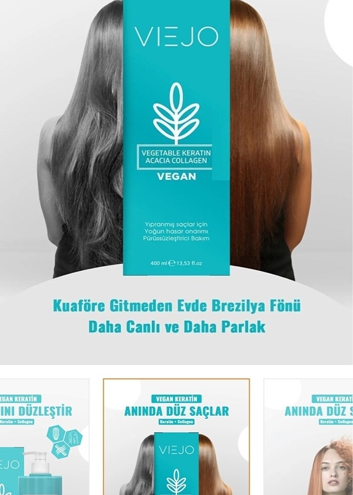 Viejo vegan keratin-collagen-saç düzleştirici - Görsel 2