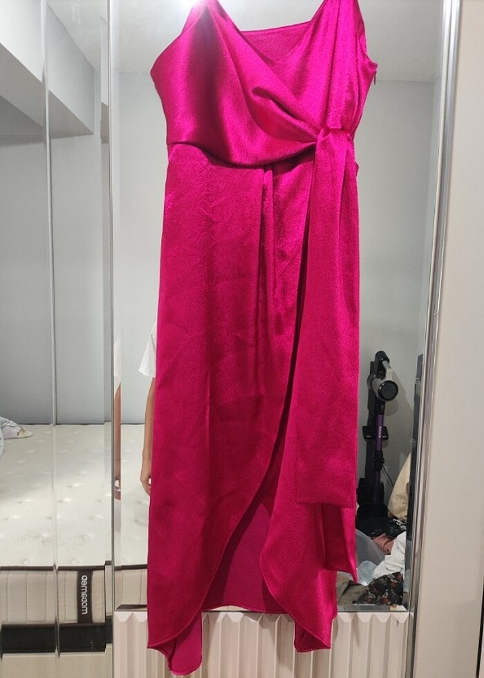 Çapraz detaylı abiye elbise  - Görsel 3