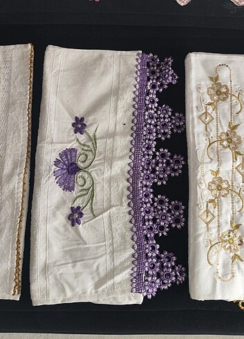 İğne oyalı dantel isleme kenarlı havlu - Görsel 2