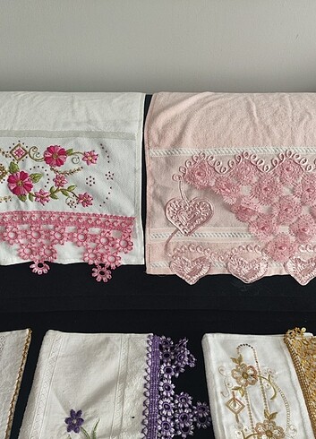 İğne oyalı dantel isleme kenarlı havlu - Görsel 3