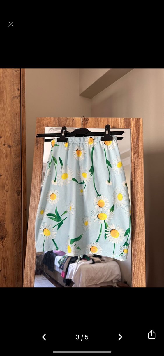 Bohem Papatya Desenli Hamile Mini Şort - Görsel 3