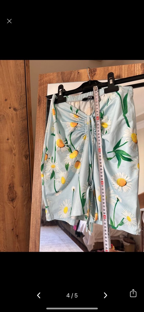 Bohem Papatya Desenli Hamile Mini Şort - Görsel 4