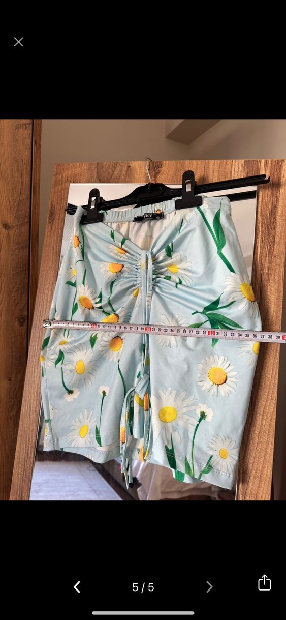 Bohem Papatya Desenli Hamile Mini Şort - Görsel 5